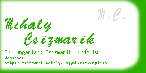 mihaly csizmarik business card